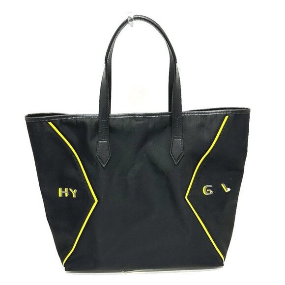 GIVENCHY logo Shoulder Bag Tote Bag Leather / Nylon Black/yellow